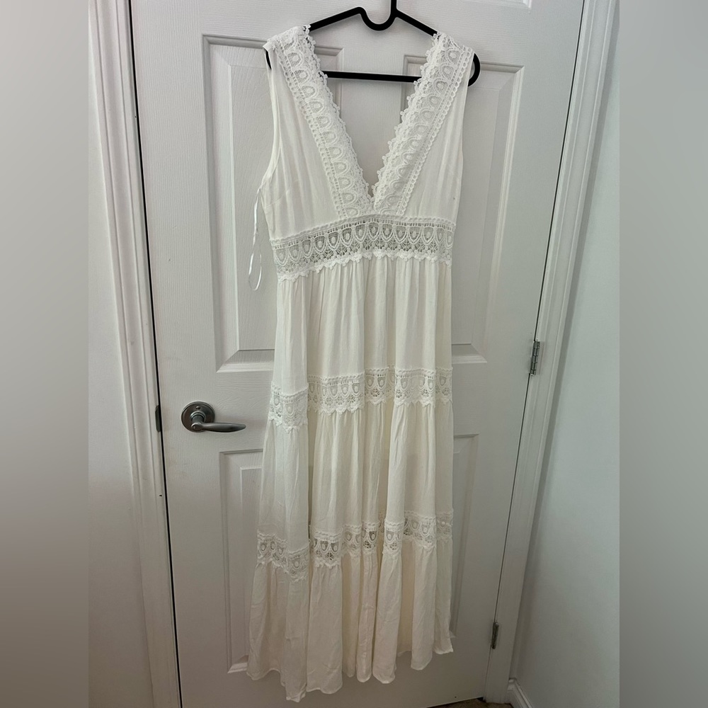 White Lace Summer Dress UK10/S